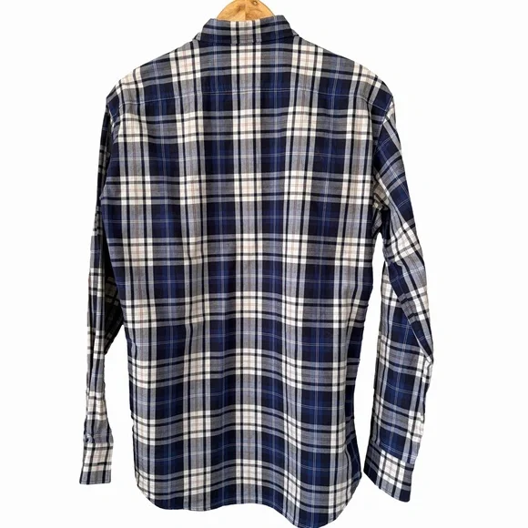 DSQUARED2 Sz 48 XL Made in Italy Men's Plaid 100% Cotton Long Sleeve Shirt - Picture 6 of 8